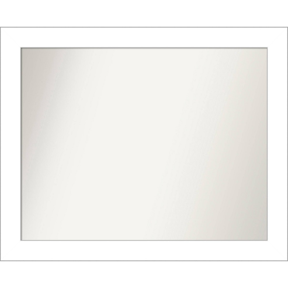 Photos - Wall Mirror 32" x 26" Non-Beveled Wedge White Bathroom  - Amanti Art
