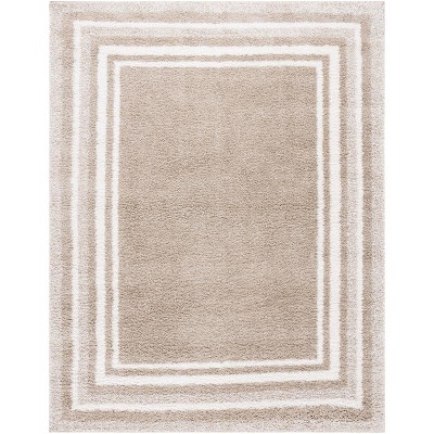 Border & Stripe Shag 200 Bsp252 Machine Made Loomed Area Rug - Beige ...