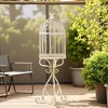Vintage Birdcage Flower Basket with Stand - Rustic Metal Decorative Planter for Indoor & Outdoor Use - 2 of 4