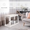 Angel Sar Wooden Dog Crate End Table with 2 Lockable Doors, Indoor Pet Kennel Furniture with Top Shelf, White MDF Cage for Dogs up to 44 lbs - 4 of 4