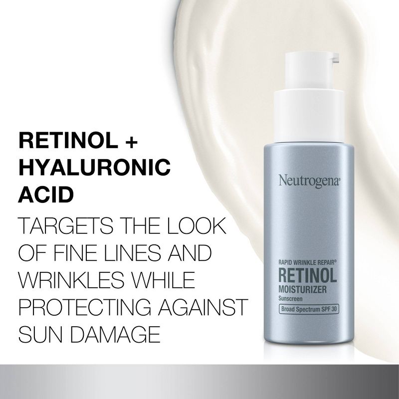 Neutrogena Rapid Wrinkle Repair Retinol Face &#38; Neck with Hyaluronic Acid - SPF 30 - 1 fl oz, 5 of 13