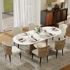 POVISON Modern Luxury Leather Dining Chairs Set of 2, Wingback Accent Chairs, Beige & Brown - 3 of 4