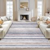 Machine Washable Indoor Modern Geometric Area Rugs with Stripped Lines, Soft Non Slip Floor Carpet for Home Office - 2 of 4