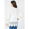 Roaman's Women's Plus Size Fine Gauge Lace Pullover Sweater - 3 of 4