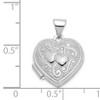 Black Bow Jewelry 14k White Gold 15mm Double Design Heart Shaped Locket - 3 of 4