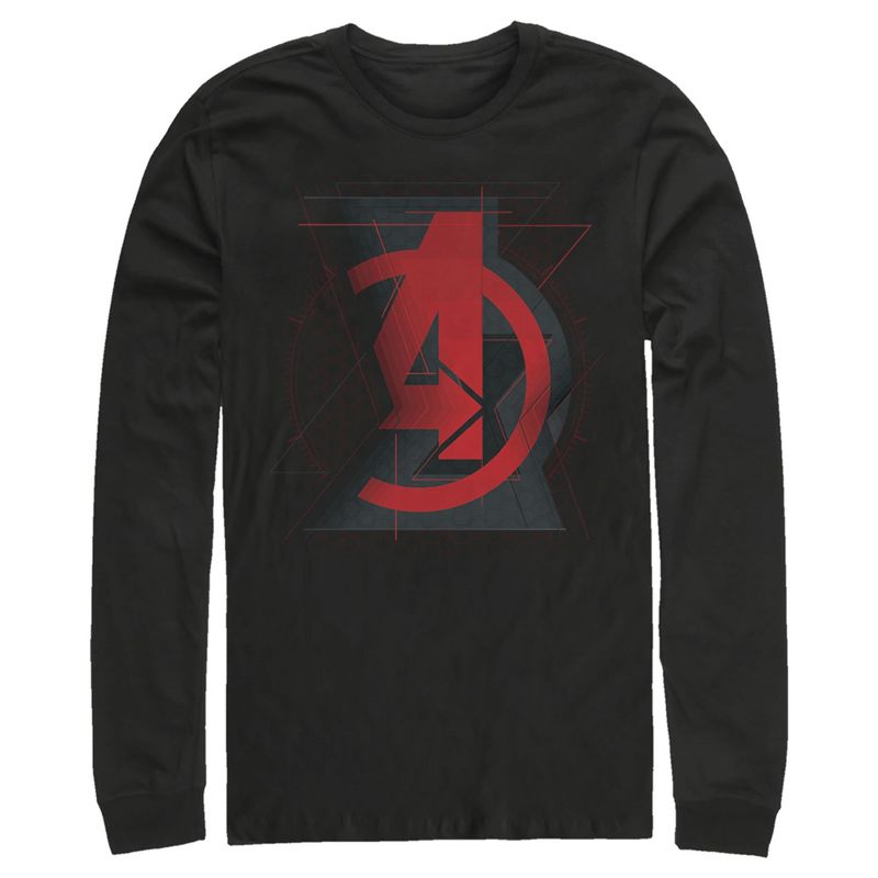 Men's Marvel Black Widow Avenger Logo Long Sleeve Shirt, 1 of 4