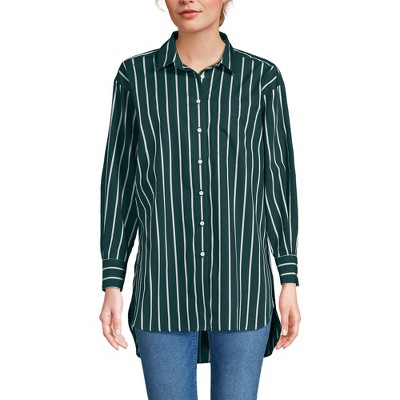 Lands' End Women's No Iron Oversized Poplin Extra Long Tunic