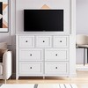 homfan 7 Chest of Drawer Dresser, Modern Storage Cabinet, Wood Organizer TV Stand for 48 inch TV, Bedroom, Living Room, Entryway, White - 2 of 4