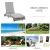 81.5'' Outdoor PE Rattan Cushioned Patio Sun Lounger w/ 5-Level Adjustable Backrest & Wheels Mixed Gray - 2 of 4