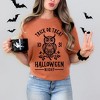 Simply Sage Market Women's Trick Or Treat Owl Short Sleeve Garment Dyed Tee - 2 of 4