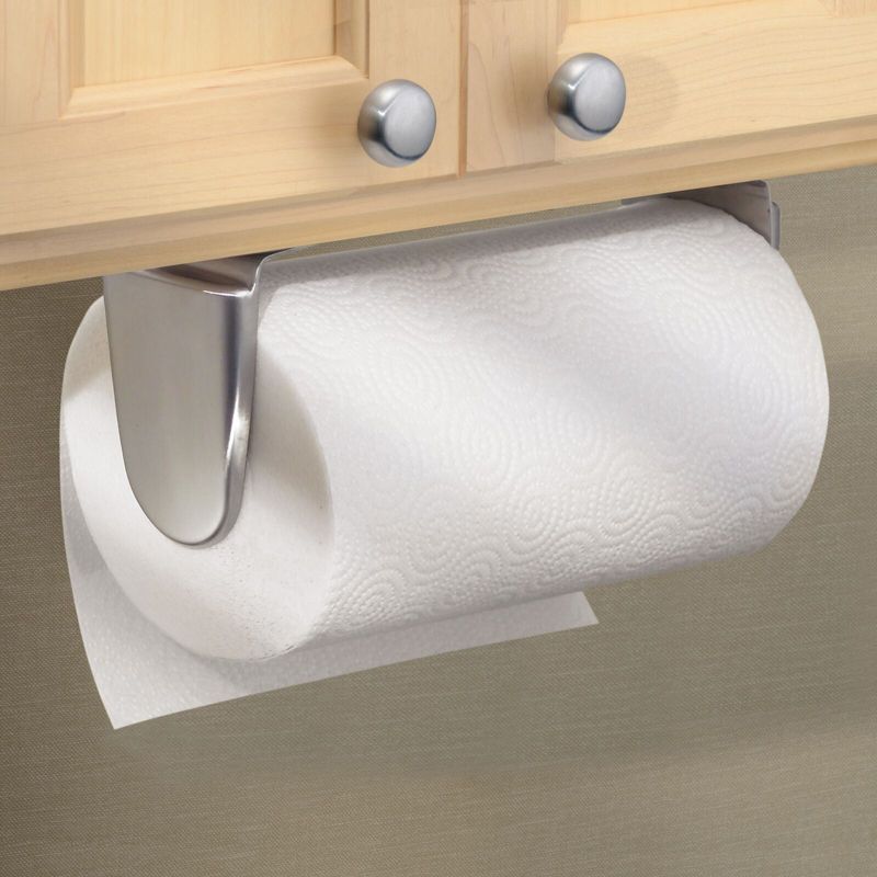mDesign Metal Wall Mount Paper Towel Holder Dispenser for Kitchen, 2 of 7
