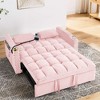 CAVINAS Velvet Pull-Out Sofa Bed, Versatile Foldable Sofa, Modern Loveseat Sofa with Usb Port/Ashtray/Swivel Phone Stand, Sleeper Sofa Couch - 4 of 4