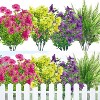 Outdoors 30 Bundles Silk Artificial Flowers with Ferns, UV-Resistant Faux Plant, Spring Summer Decor for Planter Porch Patio Yard - 4 of 4