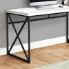 Monarch Specialties Computer Desk, Contemporary Home & Office Desk, Scratch-Resistant, 48” L, Glossy White Top, Black Legs - 3 of 4