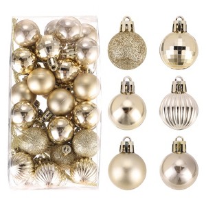 Unique Bargains Shatterproof Home Party Decorative Christmas Tree Hanging Ball Ornaments 36 Pcs - 1 of 4