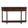 Hostack 52'' Retro Curved Wood Console Table with Open Shelf and 2 Drawers for Living Room and Hallway, Espresso - 2 of 4