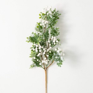 Sullivans Artificial 28.5" Snowy Berry Spray, Green - 1 of 2