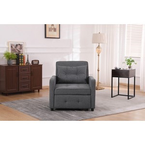 TinyHomie Sleeper Chair 3 in 1 Convertible Chair Bed Pull Out Sleeper Chair Beds Adjustable Single Armchair Sofa Bed - 1 of 4