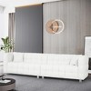102 Inch Teddy Velvet Sofa, With 2 Throw Pillows, Hardware Feet, Mid Century Indoor Couch, Upholstered Couch For Living Room - 2 of 4