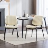 Set of 2 Mid-Century Modern Dining Chairs with PU Leather Seat,Walnut Bentwood Back and Metal Legs for Dining Room-Baofuwish - 2 of 4