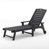 Outdoor Chaise Lounge, 79'' Oversized HDPS Chaise Lounger, 5 Positions Adjustable Lounge Chairs, Pool Lounge Chair with Wheels for Poolside, Backyard - 2 of 4