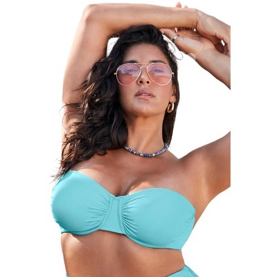 Swimsuits for All Women's Plus Size Essential Bandeau Bikini Top
