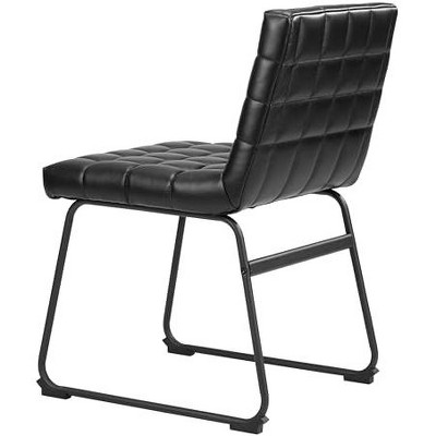 Pago Black Faux Leather Upholstered Side Chair Set