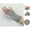 Allegra K Women's Fingerless Gloves Knitted Ribbed Cuff Arm Warmers One Size - 2 of 4