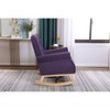 VYNXARIA Baby Room High Back Rocking Chair Nursery Chair , Comfortable Rocker Fabric Padded Seat ,Modern High Back Armchair,purple - 3 of 4