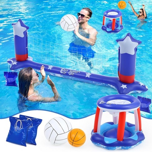 Water Volleyball Basketball Net Large Inflatable Pool Volleyball Net ...