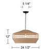 Regency Hill Matias 24 1/2" Modern Coastal Pendant Ceiling Light Fixture Dining Room Over Table Kitchen Island Foyer Hanging Brown Vine and Rope - 4 of 4