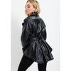 June + Vie by Roaman's Women's Plus Size High-Low Peplum Leather Jacket - 3 of 4