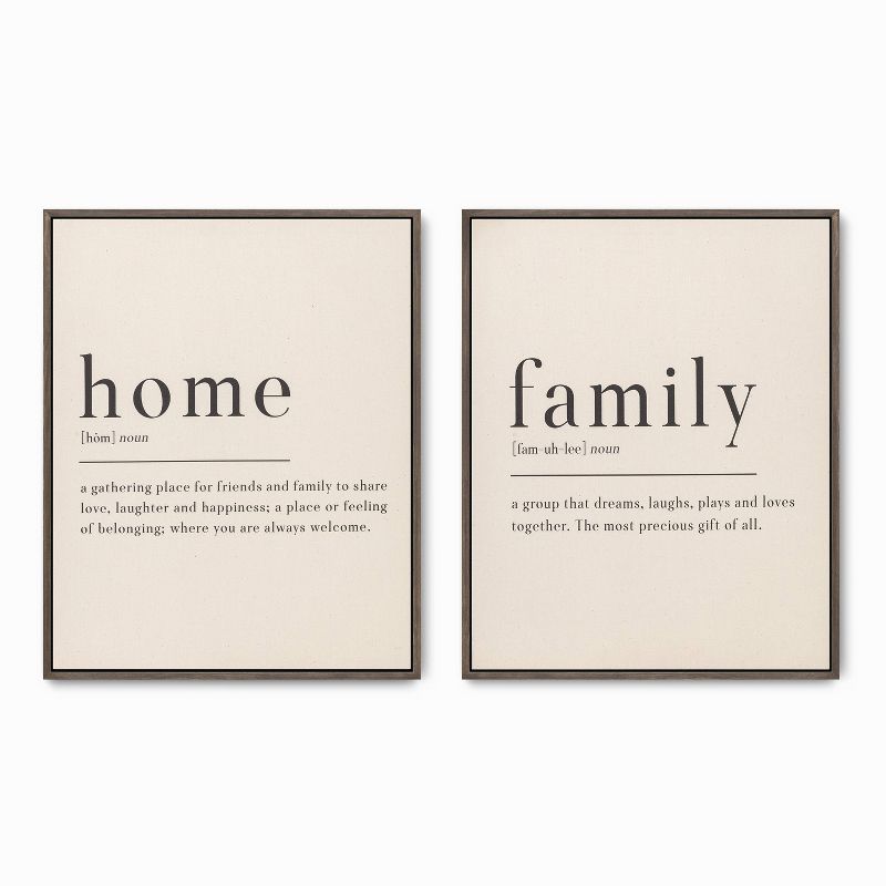 (Set of 2) 16&#34; x 20&#34; Home and Family Wood Framed Linen Textured Canvas Art Set - Tyler &#38; Finn, 1 of 13