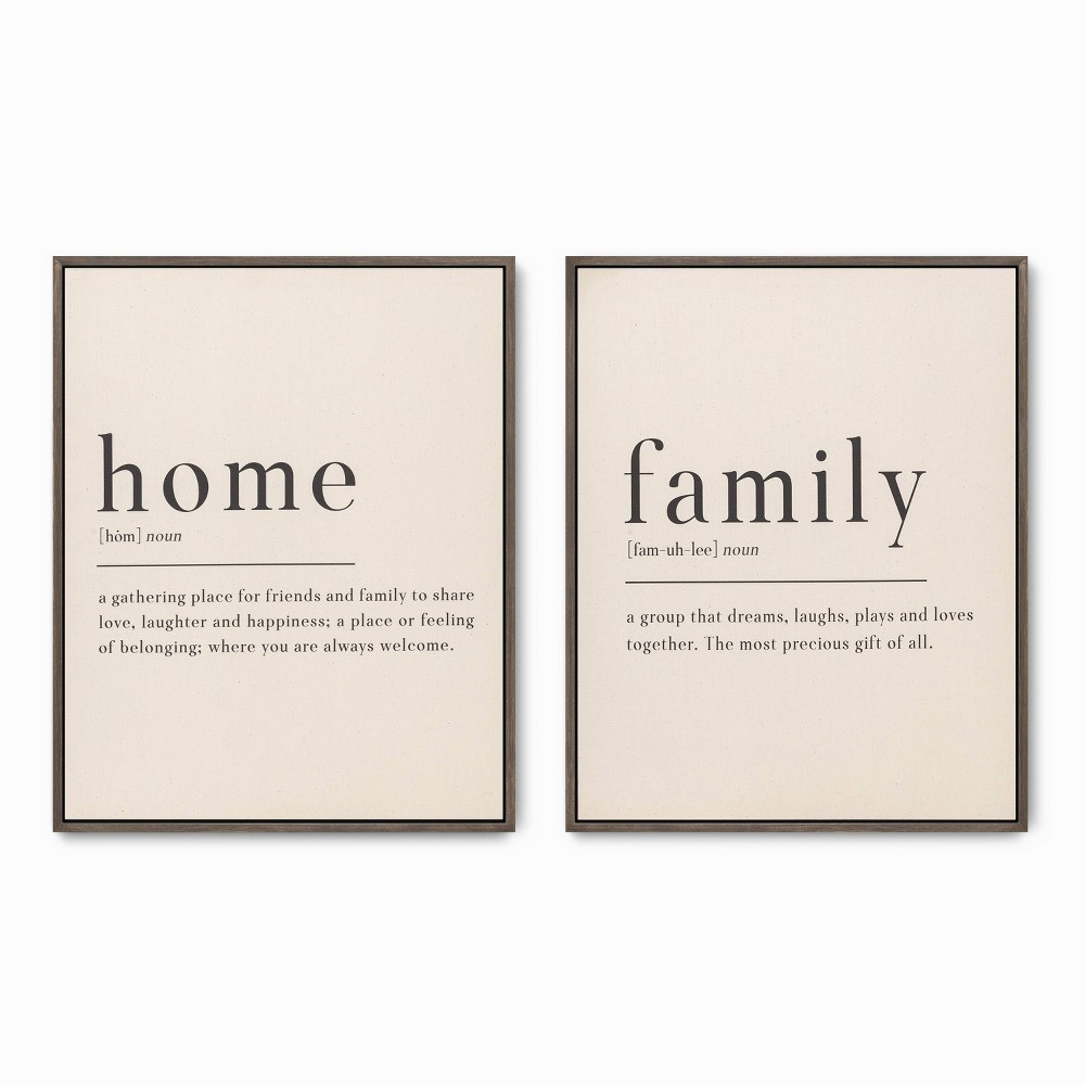 Photos - Other Decoration Tyler & Finn  16" x 20" Home and Family Wood Framed Linen Textur(Set of 2)