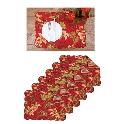 C&F Home Cotton Machine Washable Reversible Placemats