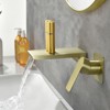 Cobbe Wall-Mounted Faucet Single Handle with Waterfall Spout 2-Hole Installation Bathroom Sink Faucet Brushed Gold - 2 of 4