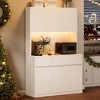 Whizmax 71" Tall Kitchen Pantry Cabinet, Kitchen Hutch Storage Cabinet, Food Pantry Cabinet with Microwave Stand, Adjustable Shelves, Handless Design - 3 of 4