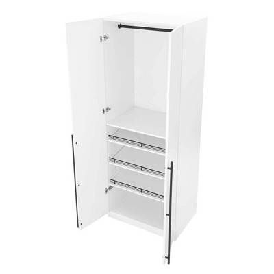 White Contemporary 2-Piece Modular Wardrobe Closet