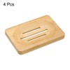 Unique Bargains Natural Bamboo Wooden Soap Dish with Self-Draining for Bathroom Bathtub - 3 of 3