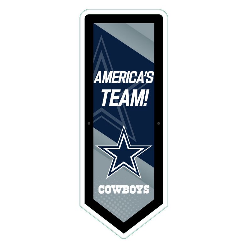 Evergreen Ultra-Thin Glazelight LED Wall Decor, Pennant, Dallas Cowboys- 9 x 23 Inches Made In USA, 1 of 7
