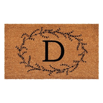 Calloway Mills Rustic Leaf Vine Monogrammed Doormat 24 In. x 36 In. (Letter D)