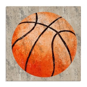 Stupell Industries 17"x17" Kids' Rustic Sports Basketball Wall Art Unframed - 1 of 4