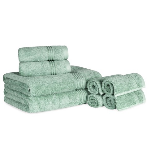 Blue Nile Mills 8 Piece Cotton Towel Set - 2 Pack Bath Towels For