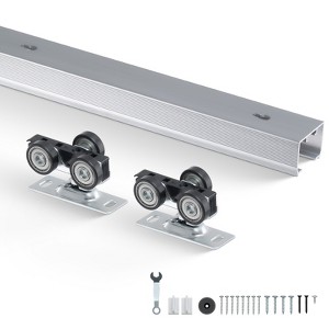 VEVOR Sliding Pocket Door Hardware Track Kit, 5.73 ft Heavy Duty Pocket Door Hardware Kit,for 24"-36" Wide Single Door,Black&Silver - 1 of 4