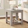 Tribesigns 2-Tier Square End Table, Farmhouse Wooden Side Table with Storage Shelf - 2 of 4