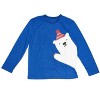 Casual Nights Junior Holiday 2 Piece Jersey Top and Micro Fleece Pants Pjs Set - Blue Polar Bear - X-Small - 2 of 4