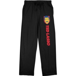 Ted Lasso Shield Graphic Men's Black Sleep Pajama Pants - 1 of 2