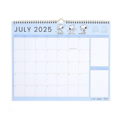 Yoobi 12"x15" Peanuts Monthly Wall Calendar Blue Snoopy Dance