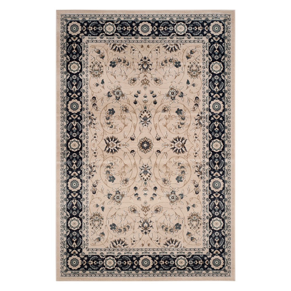 8'x10' Floral Loomed Area Rug Light Beige/Anthracite - Safavieh