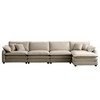 Oversized 150.38" Corduroy Modular L-Shaped Sectional Sofa with Double-Layer Cushions and Ottomans, 5-Piece Free combination Sofa - 4 of 4